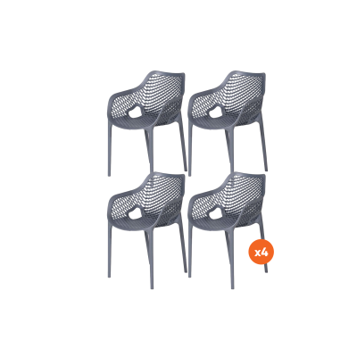 Set van 4 - Madino Air stapelbare stoel - Grijs