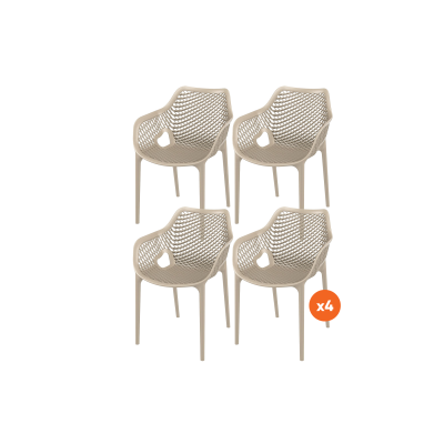 Set van 4 - Madino Air stapelbare stoel - Taupe