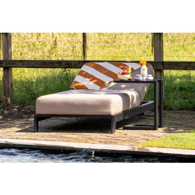Mexico 1-persoons sunbrella ligbed met bijzettafel - Taupe