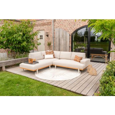 Savannah hoekbank chaise longue loungeset - beige - weerbestendig - Links