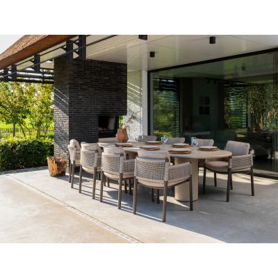 4SO Savanne/Hampton 8-persoons ovale tuinset 300x110 cm. - Mortex/Terre