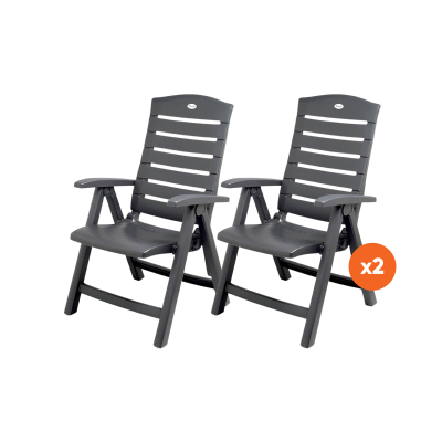 Set van 2 - Hartman Florion Recliner verstelbare tuinstoel - Royal Grey