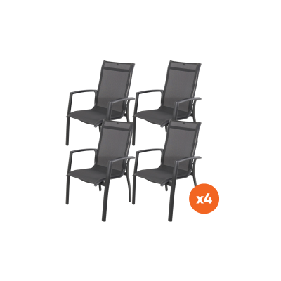 Set van 4 - Kettler Legato Curve aluminium stapelstoel