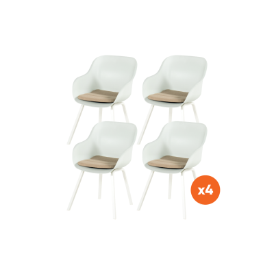 Set van 4 - Hartman Le Soleil Element dining armstoel - Cotton White