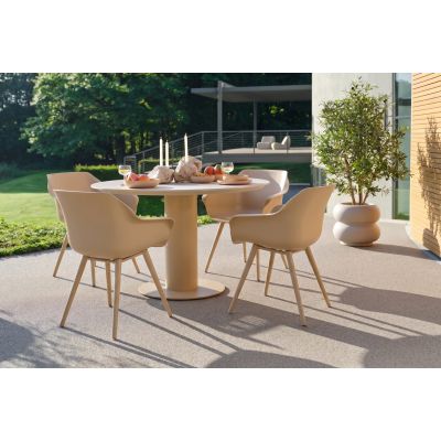 Hartman Sophie/Girona ronde tuinset voor 4 personen 120 cm. - Cappuccino