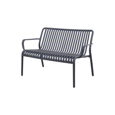 Stripe loungebank 2-zits - antraciet