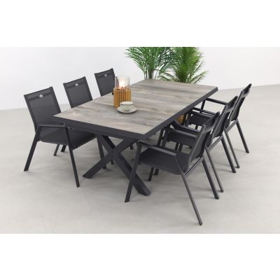 Hartman Napoli/Ottowa 205-265x100 cm. - 7-delige stapelbare tuinset