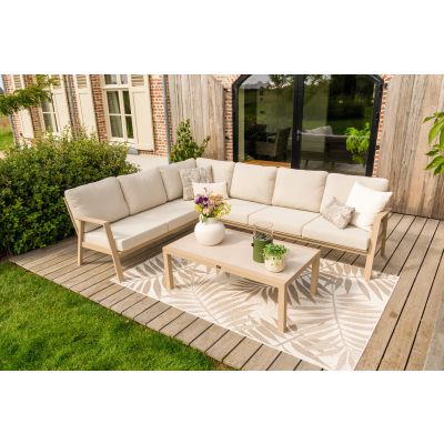Viento/Atlanta L-vorm loungeset links/rechts opstelbaar - Latte