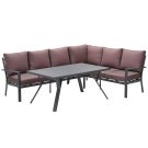 Sergio lounge dining set 3-delig - Rechts - Carbon black/Copper