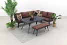 Sergio lounge dining set rechts - Carbon black/Copper - 4-delig