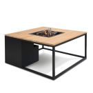 Cosiloft vuurtafel 100 x 100 cm. - black - teak