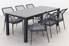 Dido Black/Lena 210 cm. - stapelbare tuinset - 7-delig 