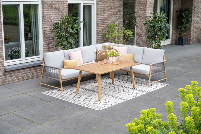 GI Bahama lounge-/diningset - Valley Sand/Teak look