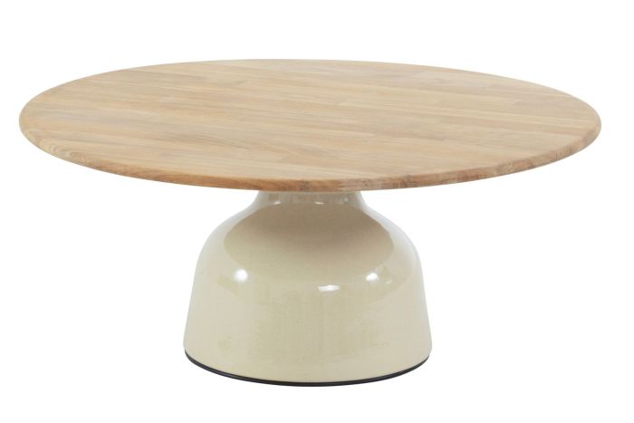 4SO June koffietafel Ø80 cm. - Teak/Cream