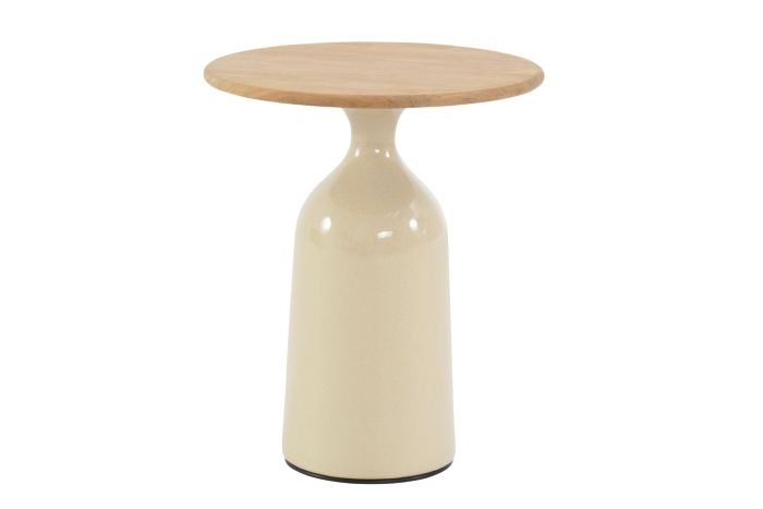 4SO June koffietafel Ø45 cm. - Teak/Cream