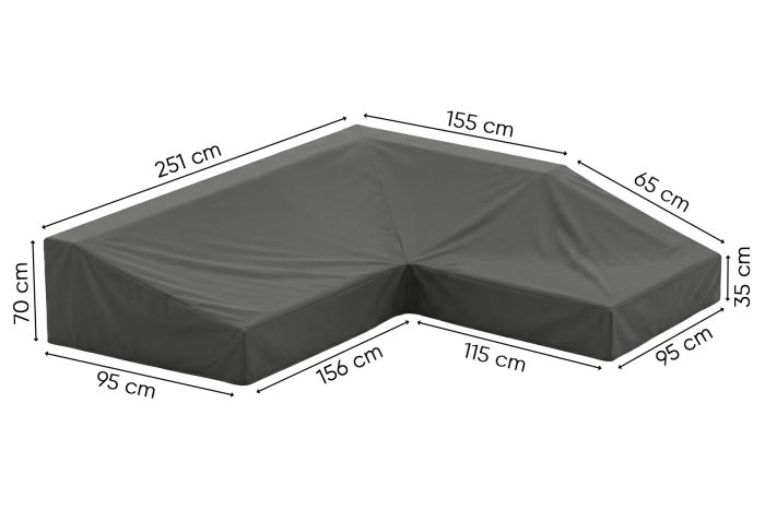 L-vormige loungesethoes 251x210x70x95 cm. - Rechts (Savannah)