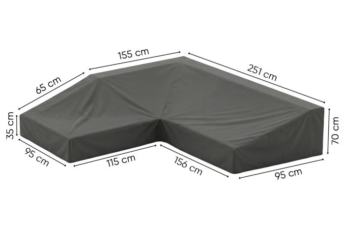 L-vormige loungesethoes 210x251x70x95 cm. - Links (Savannah)