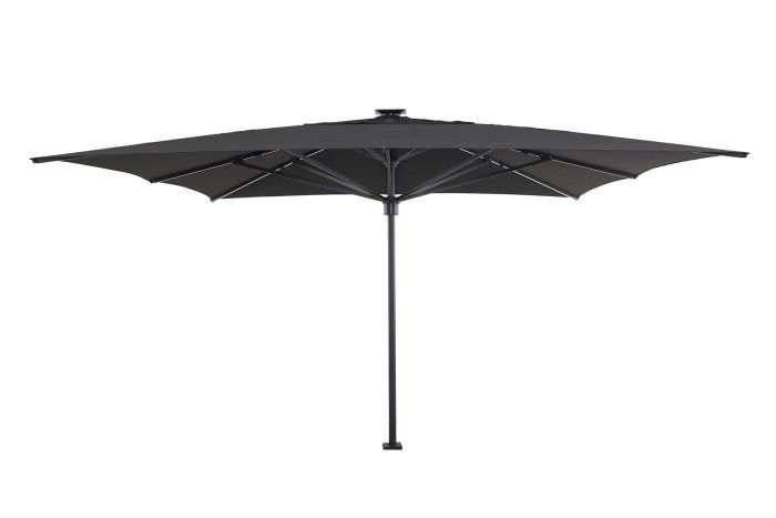 Perfect Shadow Atlas Telescope Stokparasol Pro met LED verlichting 4x4 m. - Antraciet/Ash Black