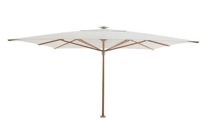 Perfect Shadow Atlas Telescope Stokparasol Pro met LED verlichting 4x4 m. - Woodlook/Soft Sand