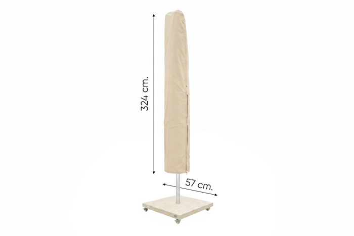 Perfect Shadow beige parasolhoes voor stokparasol - 324x57 cm.