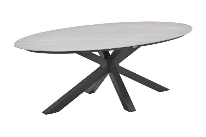 GI Scotland ovale tuintafel 230x115 cm. - Carbon Black