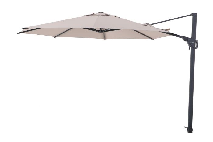 Perfect Shadow Luna ronde zweefparasol Ø350 cm. Flex+ - Antraciet/Urban Taupe