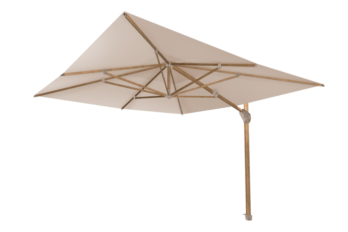 4SO Hacienda zweefparasol 300x400 cm. - Woodlook/Sand