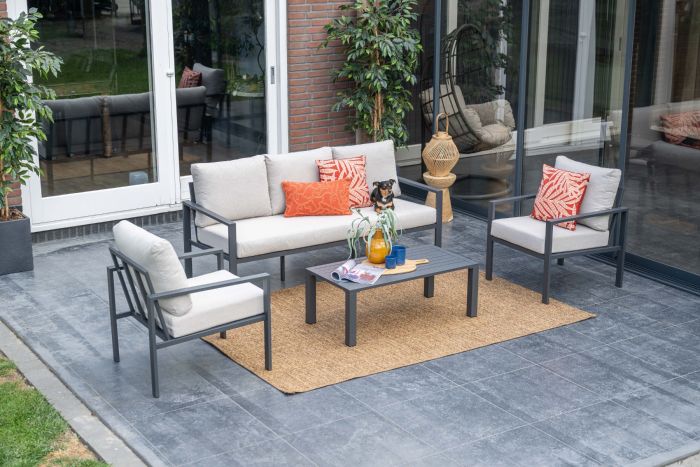 GI Springs aluminium stoel-bank loungeset - Carbon black