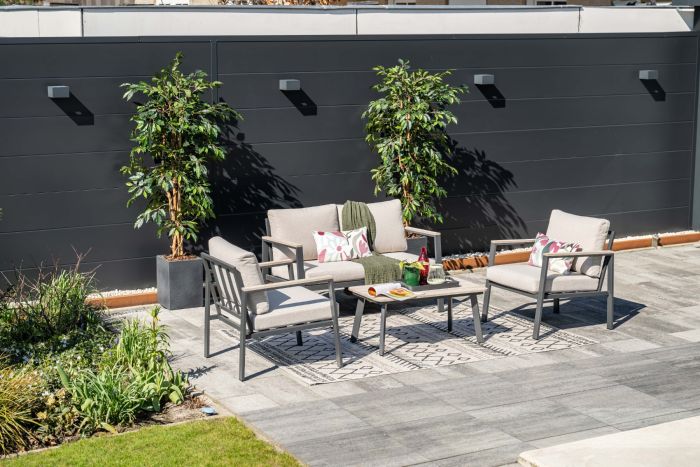 GI Ricca aluminium stoel-bank loungeset (4-dlg)
