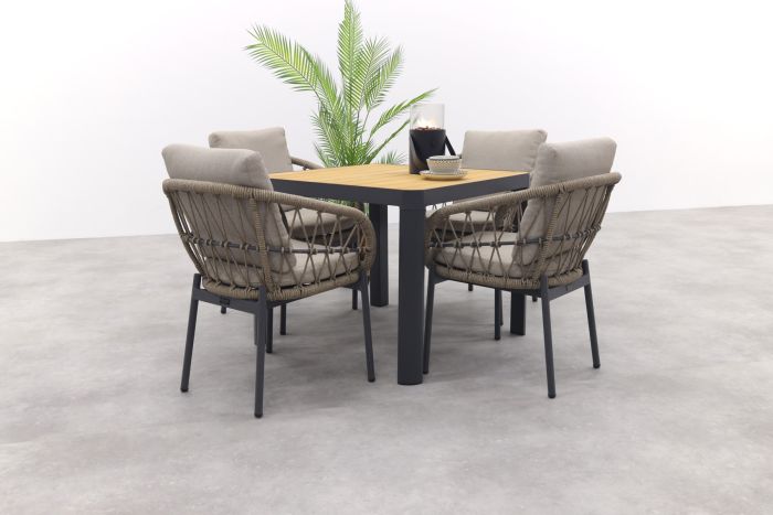 Julia/General rope 4-persoons tuinset 90x90 cm. 