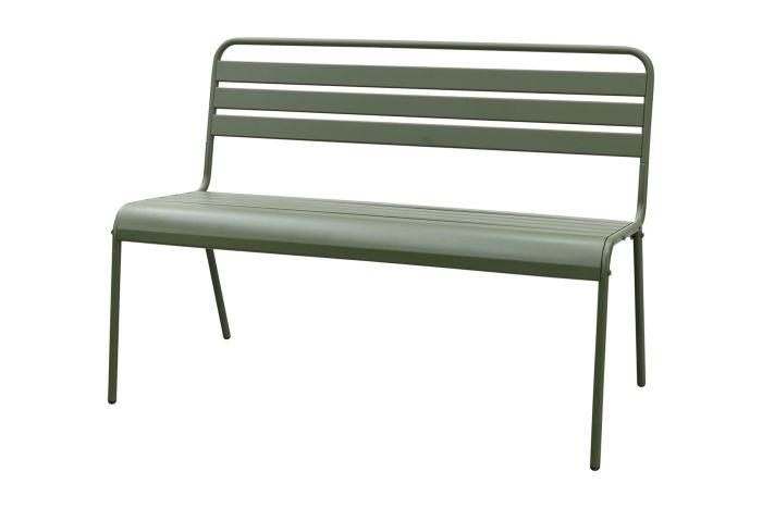 MaximaVida Max metalen tuinbank 127 cm. - Olijfgroen