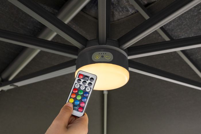 Perfect Shadow LED RGB parasollamp met afstandsbediening - Antraciet