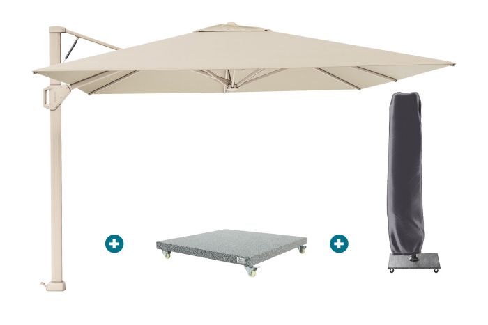 Platinum Beaufort Premium 3,2x3,2 m - Champagne Sandstone met voet en hoes