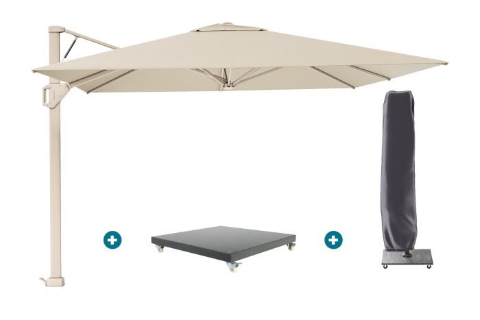 Platinum Beaufort Premium 3,2x3,2 m - Champagne Sandstone met Marbella voet en hoes