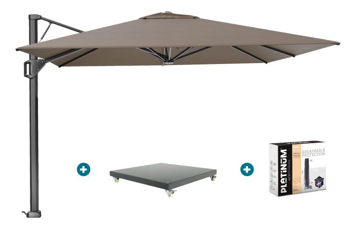 Platinum Beaufort Premium 3,2x3,2 m - Havanna taupe met Marbella voet en hoes