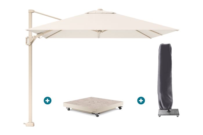 Platinum Voyager zweefparasol T2 - Sandstone met vulbare parasolvoet en hoes