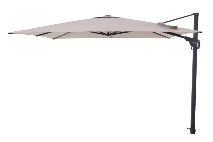 Perfect Shadow Eclipse zweefparasol 300x300 cm. Ultra - Antraciet/Soft Sand