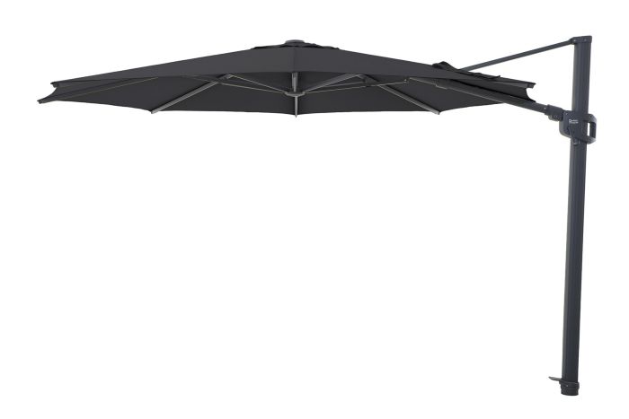 Perfect Shadow Eclipse ronde zweefparasol Ø350 cm. Ultra - Antraciet/Ash Black