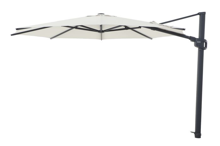 Perfect Shadow Eclipse ronde zweefparasol Ø350 cm. Ultra - Antraciet/Soft Sand