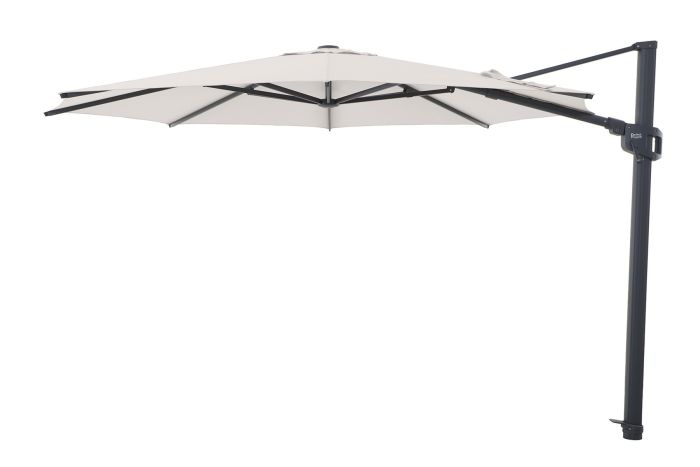 Perfect Shadow Eclipse ronde zweefparasol Ø350 cm. Ultra - Antraciet/Urban Taupe