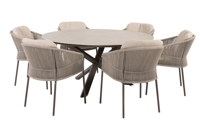 Taste Florence/Prado 6-persoons ronde dining tuinset Ø160 cm. - Terre