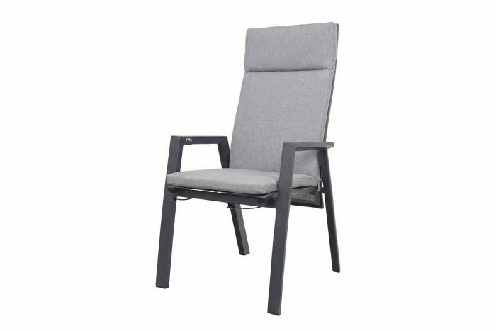 Azoren dining tuinstoel verstelbaar (incl. kussen) - Antraciet