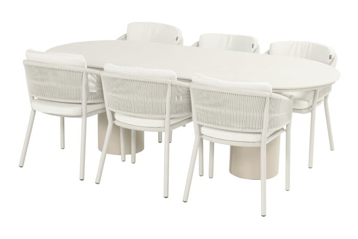 Hartman Altea/Valencia ovale tuinset voor 6 personen 220x100 cm. - Sand
