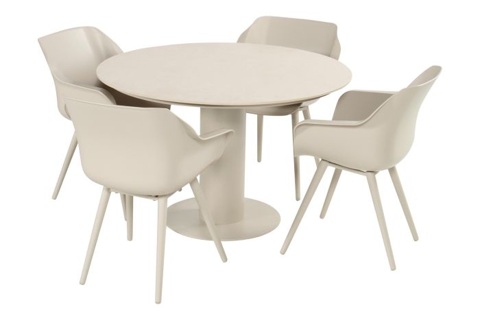 Hartman Sophie/Girona ronde tuinset voor 4 personen 120 cm. - Sand