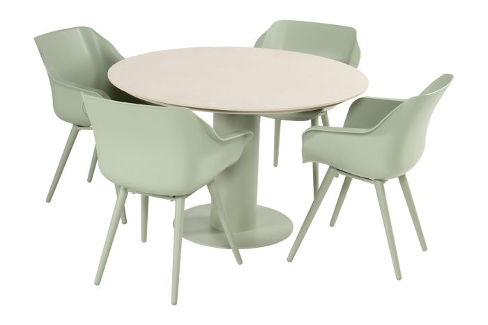 Hartman Sophie/Girona ronde tuinset voor 4 personen 120 cm. - Soft Green