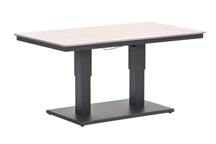 GI Cyprus up&down verstelbare houtlook tuintafel 150x87 cm. - Carbon Black