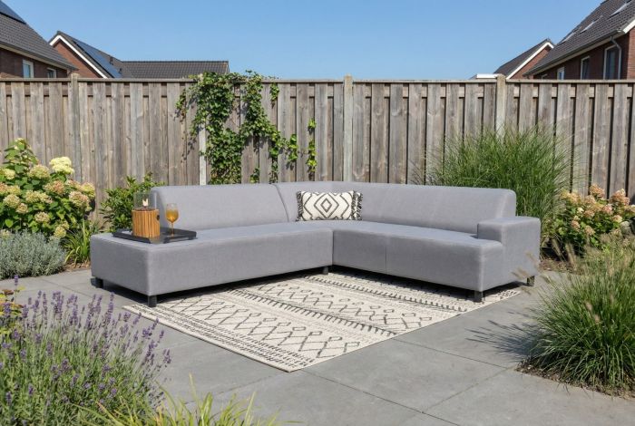 Malaga hoekbank loungeset chaise longue - Lichtgrijs