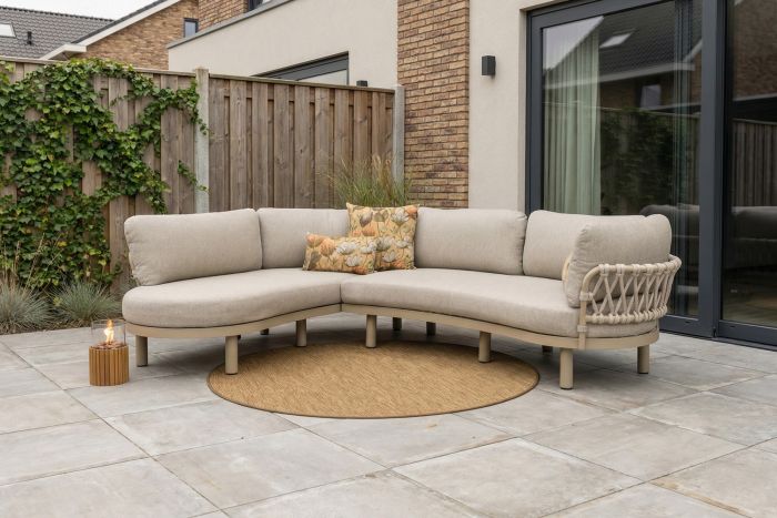 Emilia organische rope lounge hoekbank - Latte/Beige