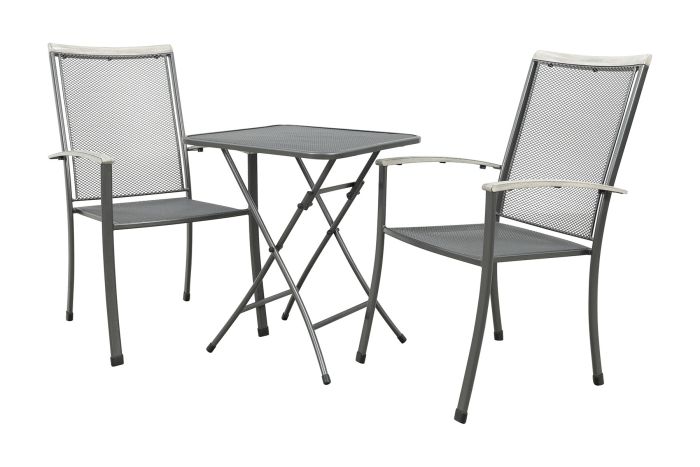 Royal Garden Balero stapelbare balkonset 3-delig strekmetaal 60x60 cm.