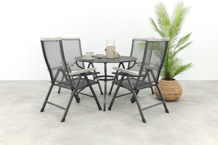 Royal Garden Balero ronde verstelbare tuinset strekmetaal Ø105 cm.